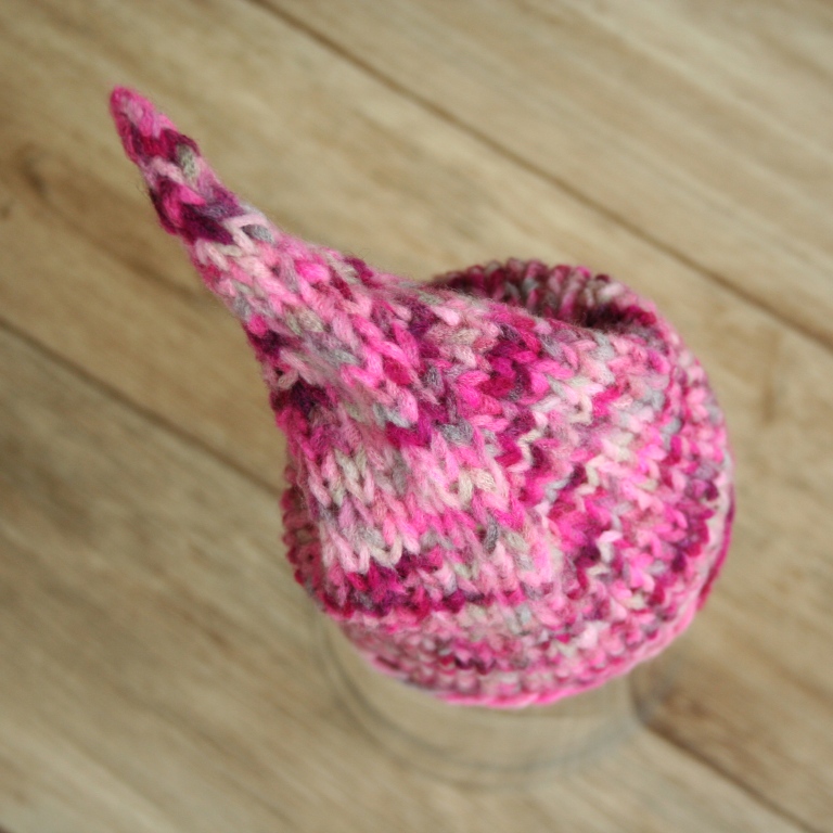 :Pletená čepice na focení miminek "SKŘÍTEK", růžový melír
