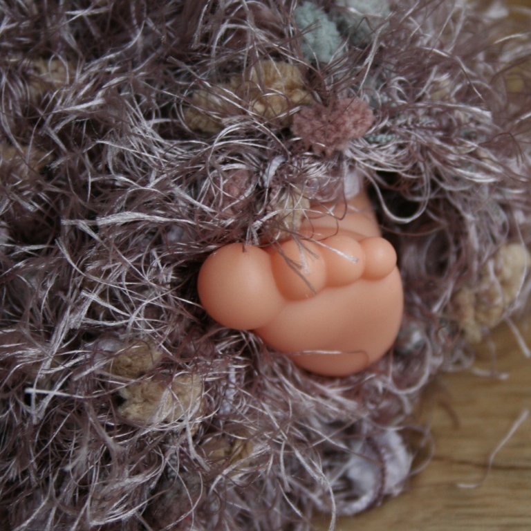 Pletený vak na focení novorozeňátek "chlupatý"
